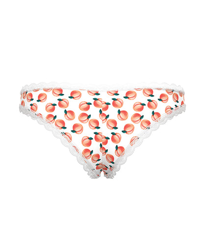 Exposed Sweet Treats Crotchless Boy Short w/Wicked Sensual Care Peach Lube - White QN - Image 4
