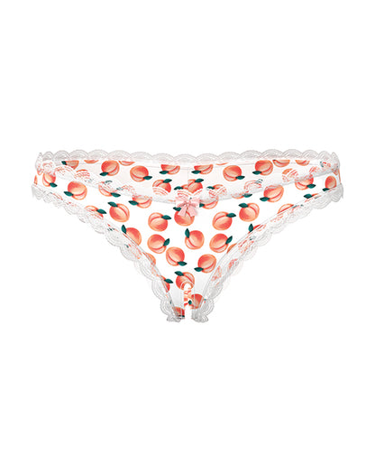 Exposed Sweet Treats Crotchless Boy Short w/Wicked Sensual Care Peach Lube - White S/M - Image 3
