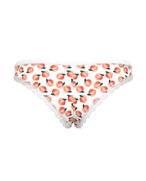 Exposed Sweet Treats Crotchless Boy Short w/Wicked Sensual Care Peach Lube - White S/M - Image 4