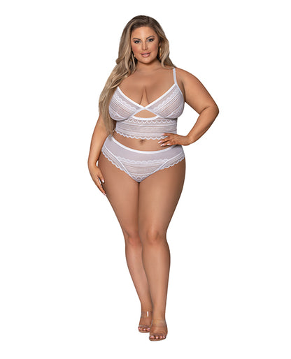 Exposed Modern Romance Bralette & Cheeky Hipster White 2X - Image 3