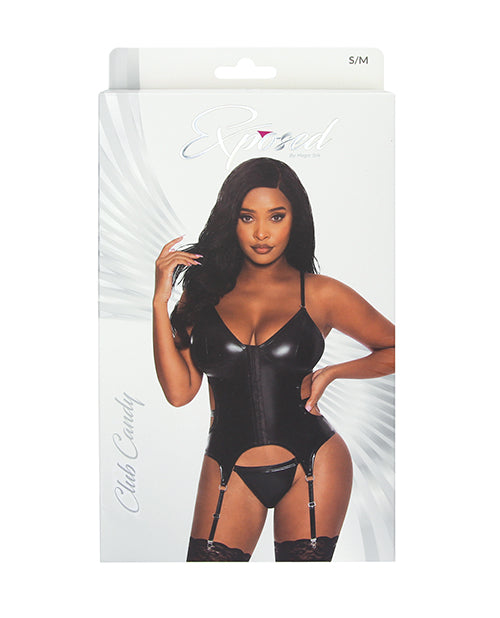 Club Candy Basque & Cheeky Panty Black S/M