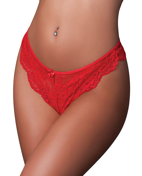 Exposed Sugar High Split Crotch Panty - Red L/XL - Image 3