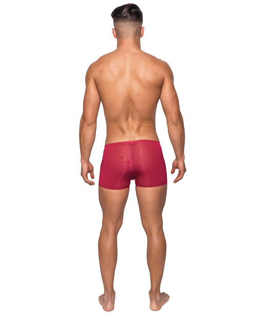 Seamless Sleek Short w/Sheer Pouch Red SM