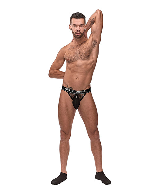 Cock Pit Fishnet Cock Ring Jock Black L/XL