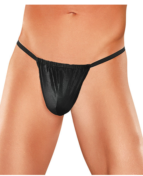 Male Power Nylon Lycra Pouch Thong Black O/S