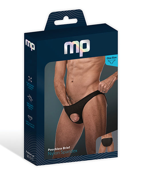 Male Power Male Power Nylon Spandex Pouchless Brief Black O/S - Image 4