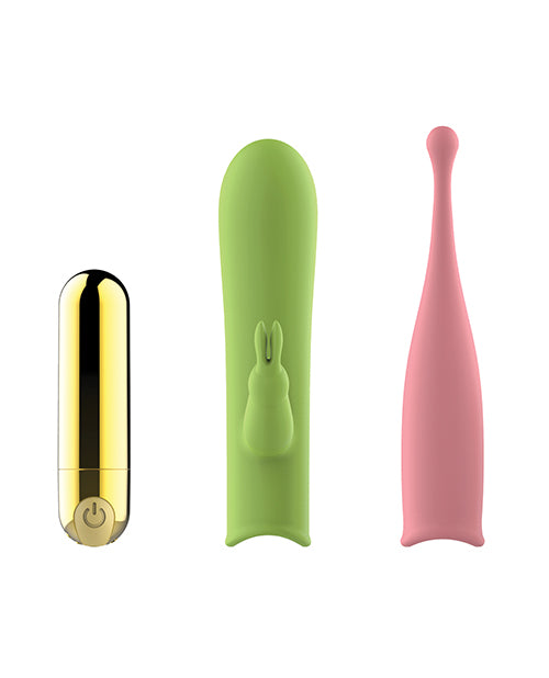 Nobu Nola Interchangeable Bullet Set - 3 Piece Set Pink/Green