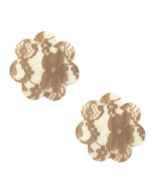 Neva Nude Lace Petal Flower Pasties - Nude O/S