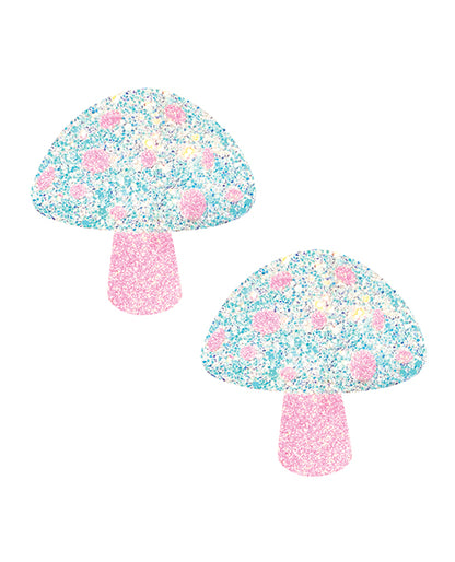 Neva Nude Neva Nude Black Light Glitter Shroom Pasties - Pink/White O/S - Image 2