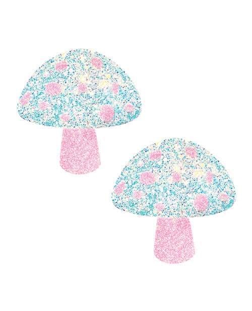 Neva Nude Neva Nude Black Light Glitter Shroom Pasties - Pink/White O/S - Image 2