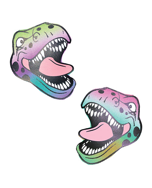 Neva Nude Reflective Dinosaur Pasties - Rainbow O/S