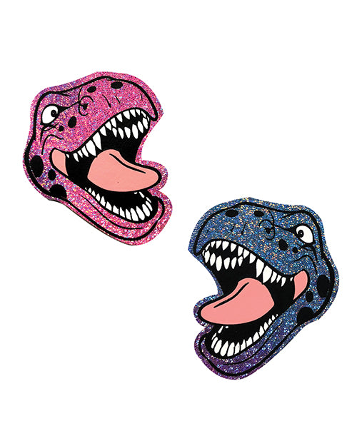 Neva Nude Black Light  Dinosaur Pasties - Pink & Blue O/S