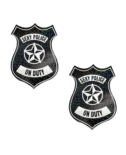 Neva Nude Neva Nude Sexy Police Badge Pasties - Black/White O/S