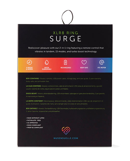 Nu Sensuelle Silicone Remote Control XLR8 Turbo Boost Bullet Ring - Navy