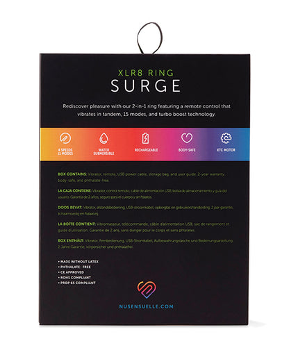 Nu Sensuelle Silicone Remote Control XLR8 Turbo Boost Bullet Ring - Navy