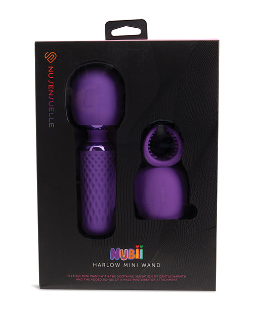 Nu Sensuelle Harlow Mini Wand w/Masturbator Attachment - Purple