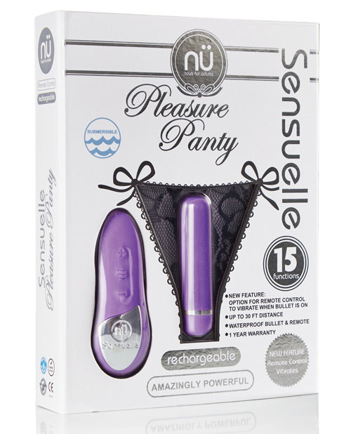 Nu Sensuelle Pleasure Panty Bullet w/Remote Control 15 Function - Purple