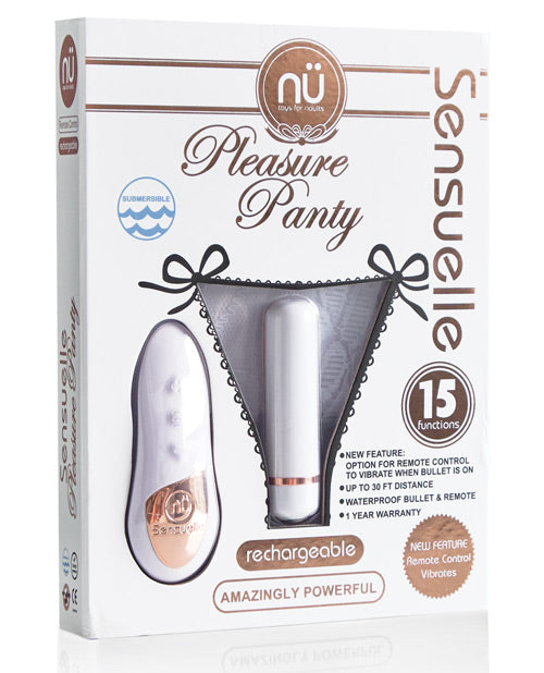 Nu Sensuelle Pleasure Panty Bullet w/Remote Control 15 Function - White