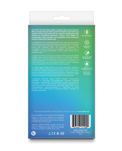 Colours Curve Vibrating 6" Dildo - Teal