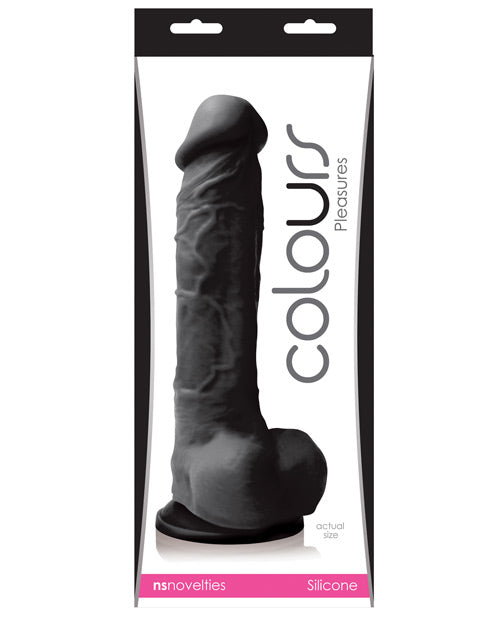 Colours Pleasures 8" Dildo w/Suction Cup - Black