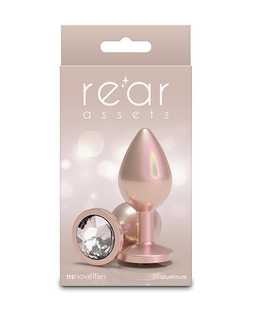 Rear Assets Medium w/Clear Gem - Iridescent Champagne