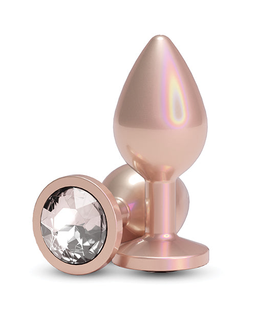 Rear Assets Medium w/Clear Gem - Iridescent Champagne