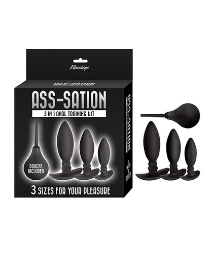 Ass-sation 3-in-1 Training Kit Douche Included - Black