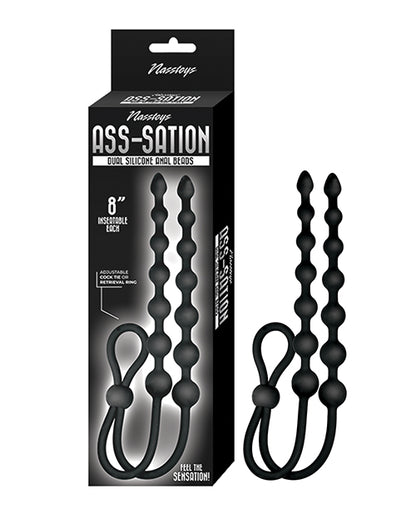 Ass-sation Dual-Ended Anal Beads - Black