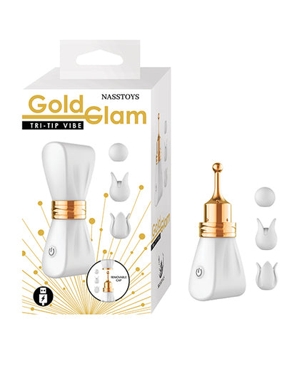 Gold Glam Tri-Tip Vibe - White