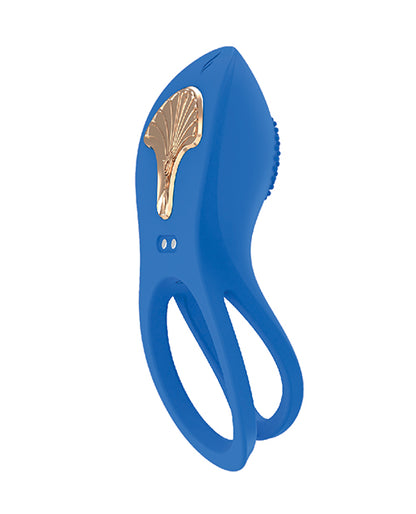 Gold Glam Cock Ring - Blue