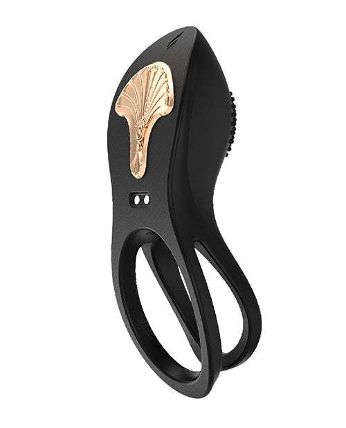 Gold Glam Cock Ring - Black