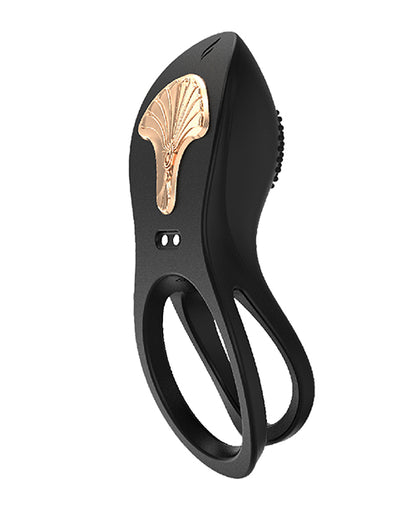 Gold Glam Cock Ring - Black