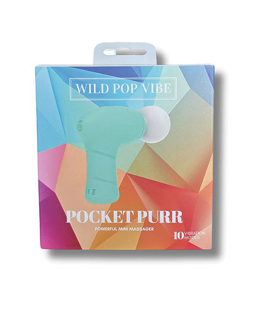 Wild Pop Vibe Pocket Purr Mini Massager - Aqua