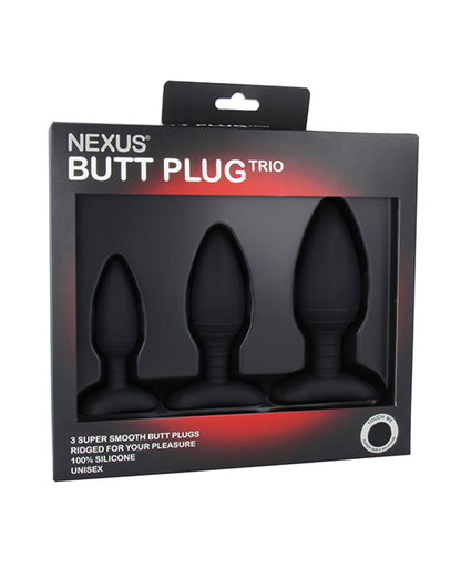 Nexus Butt Plug Trio Set 3 Solid Silicone Butt Plugs S M L
