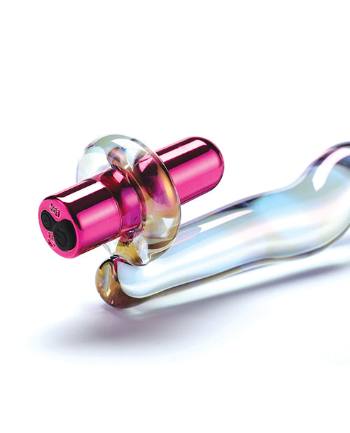 Cristal Twilight Glow Glass Dildo w/Clitoral Vibrator