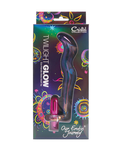 Cristal Twilight Glow Glass Dildo w/Clitoral Vibrator