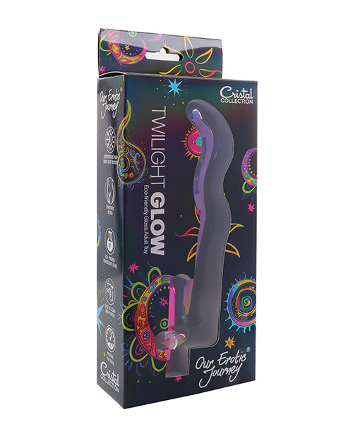 Cristal Twilight Glow Glass Dildo w/Clitoral Vibrator