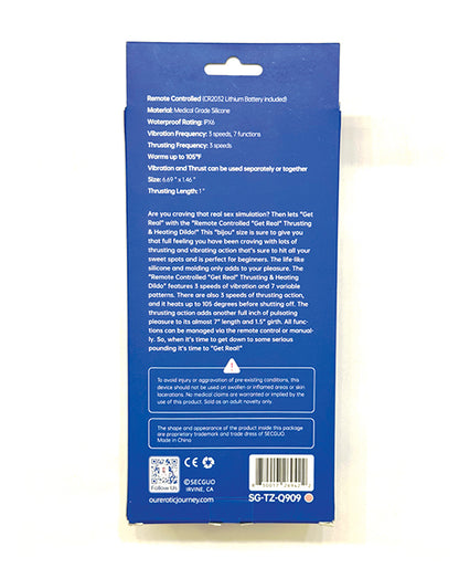 Thrillz Get Real Bijou Thrusting Dildo w/Remote