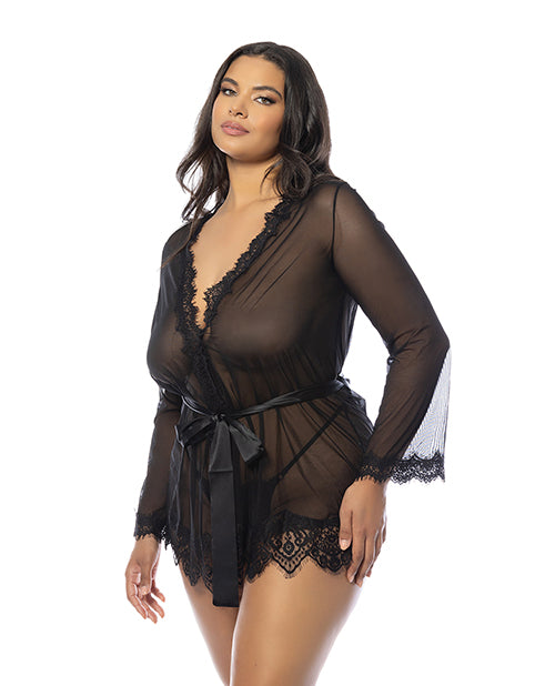 Provence Short Robe - Black 1X/2X