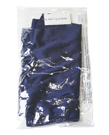 Oh La La Cheri Davina V-Plunge Embroidered Babydoll w/Double Ring Charm - Navy MD - Image 6