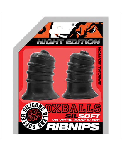 Oxballs Ribnibs Curved Springy-Ribbed Nip Suckers - Special Edition Night