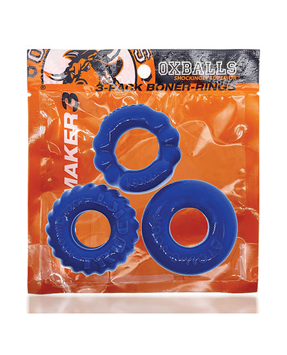 Oxballs Oxballs Bonemaker 3 Pack Cockring Kit - Pool Blue - Image 5