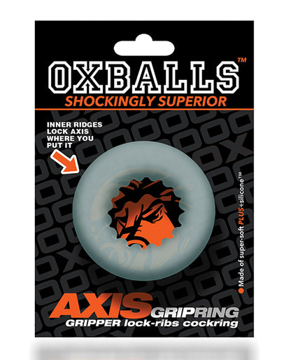 Oxballs Axis Rib Griphold Cockring - Clear Ice