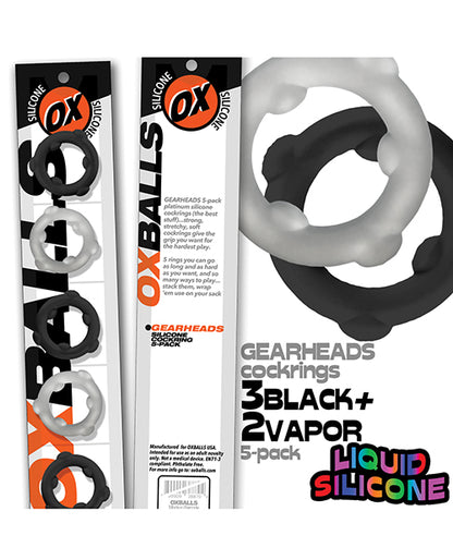 Oxballs Oxballs Gearheads 5 Pack Spinner Rings - Black/Vapor - Image 4