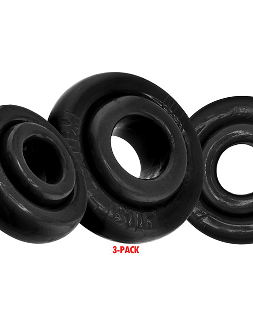 Oxballs Rimringz Multi Size 3 Pack of Cock Rings - Black
