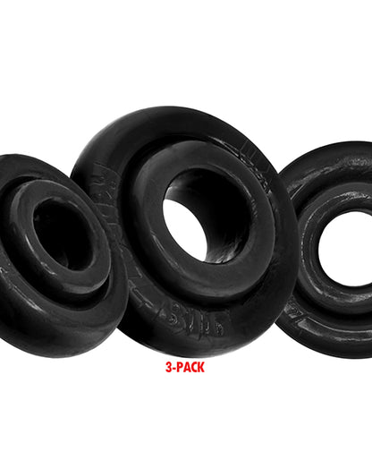 Oxballs Rimringz Multi Size 3 Pack of Cock Rings - Black