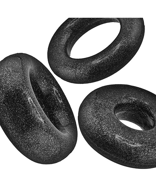 Oxballs Cockpack Multi Design 3 Pack Cockrings - Black Mica