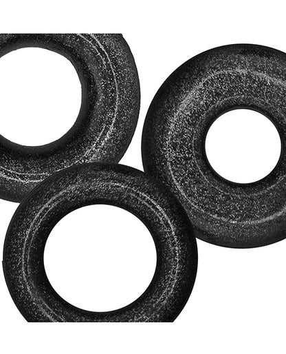 Oxballs Cockpack Multi Design 3 Pack Cockrings - Black Mica