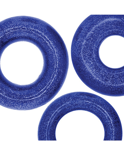 Oxballs Cockpack Multi Design 3 Pack Cockrings - Blue Fire