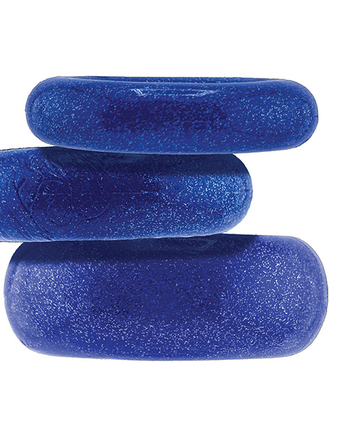 Oxballs Cockpack Multi Design 3 Pack Cockrings - Blue Fire